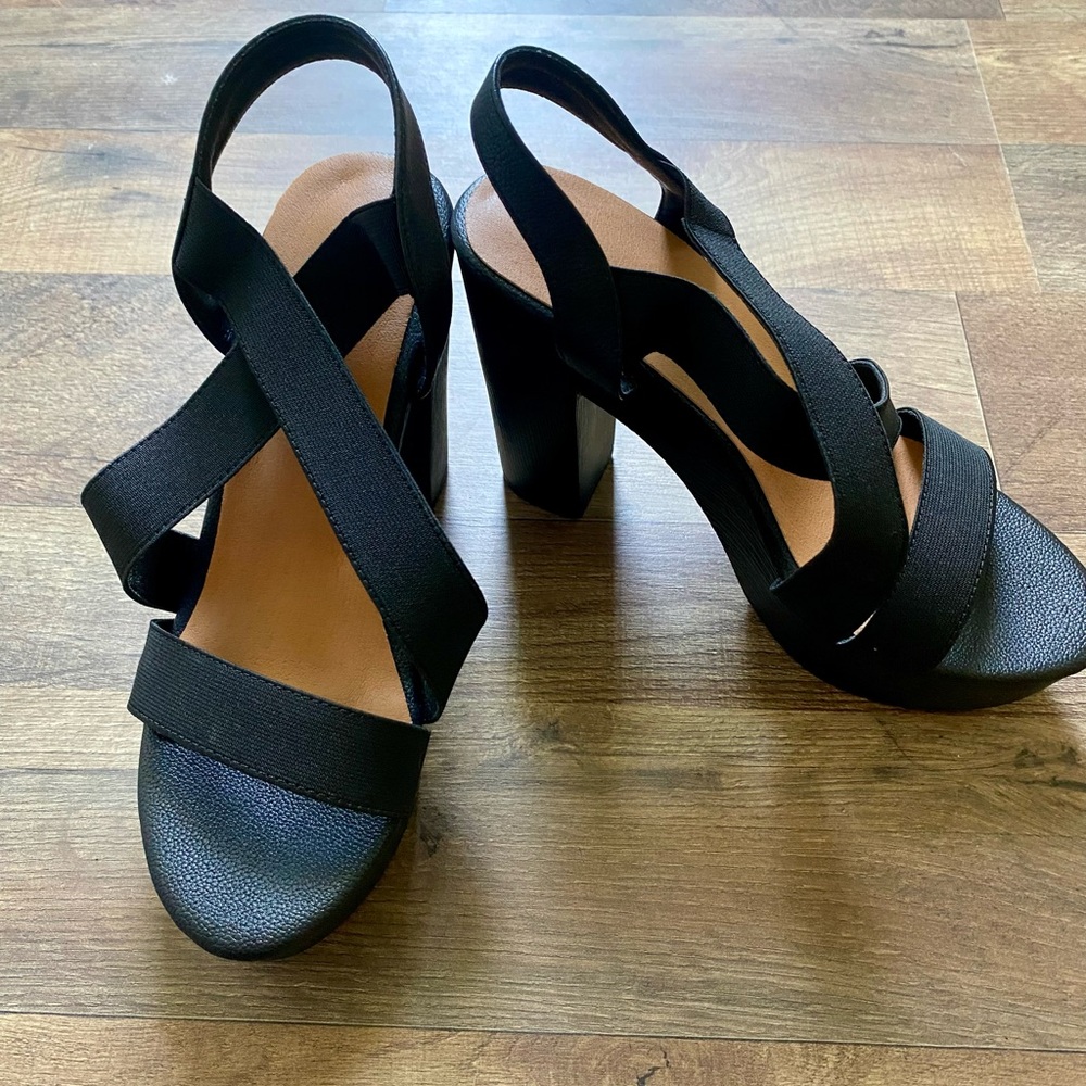 Black strappy heels
